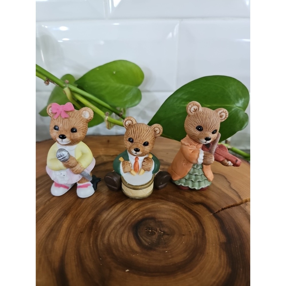 Homco Music Band Bears #1422 Set of 8 Porcelain Figurines w/ instruments - Picture 4 of 9